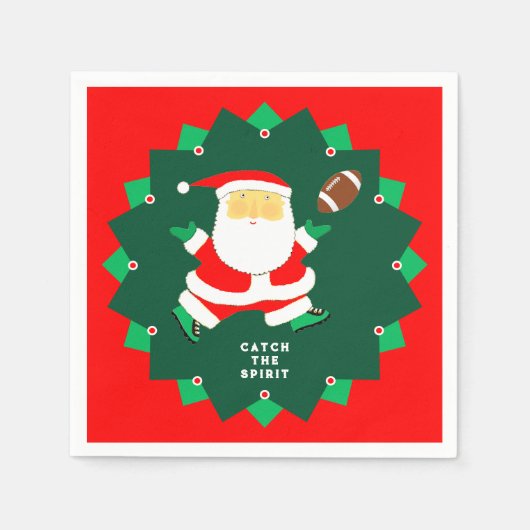Football Christmas Holiday Party Serviette (Vorderseite)