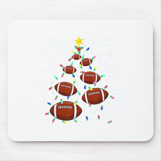 Football Christmas Tree Light Xmas Football Boys G Mousepad (Vorne)