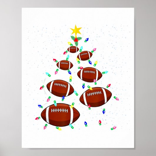 Football Christmas Tree Light Xmas Football Boys G Poster (Vorne)