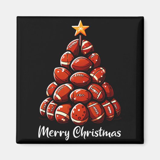 Football Christmas Tree Lights Funny Football Play Magnet (Vorne)
