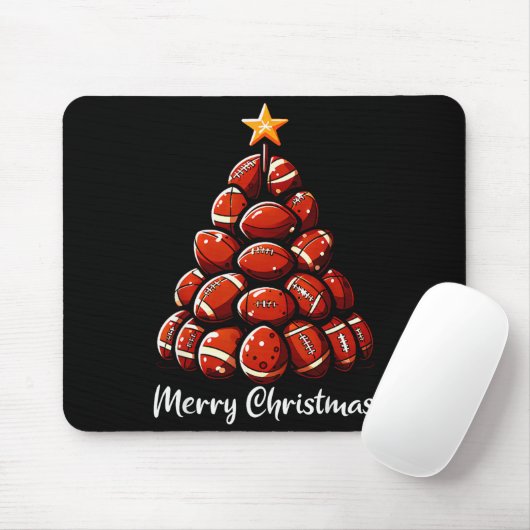 Football Christmas Tree Lights Funny Football Play Mousepad (Mit Mouse)