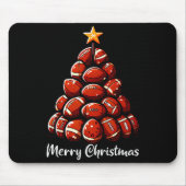 Football Christmas Tree Lights Funny Football Play Mousepad (Vorne)