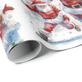 Football Christmas with Santa Claus Geschenkpapier (Rolleneckpunkt)