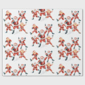 Football Christmas with Santa Claus Geschenkpapier (Flach)