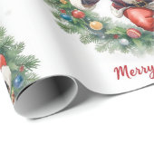 Football Christmas with Santa Claus Geschenkpapier (Rolleneckpunkt)