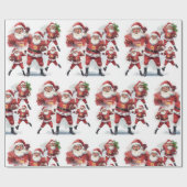 Football Christmas with Santa Claus Geschenkpapier (Flach)