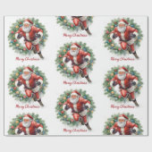 Football Christmas with Santa Claus Geschenkpapier (Flach)
