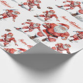 Football Christmas with Santa Claus Geschenkpapier (Ecke)