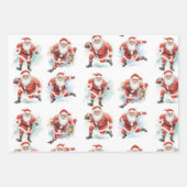 Football Christmas with Santa Claus Geschenkpapier Set (Vorderseite 3)