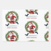 Football Christmas with Santa Claus Geschenkpapier Set (Vorderseite 2)
