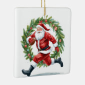 Football Christmas with Santa Claus Keramikornament (Rechts)
