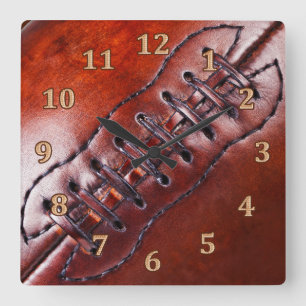 Football CLOCK as Vintage Football Wall Decor Quadratische Wanduhr