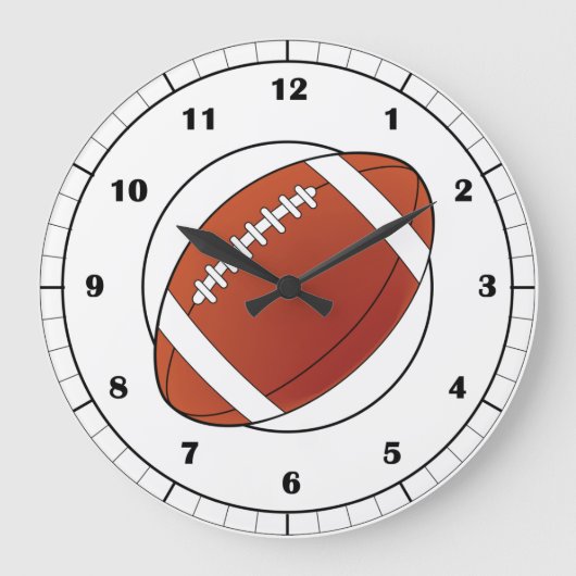 Football Clock Face with Numbers Große Wanduhr (Vorderseite)