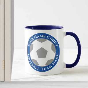 Football Club Design in Blue Tasse