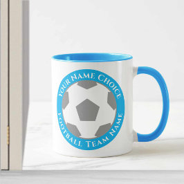 Football Club Design in Light Sky Blue Tasse