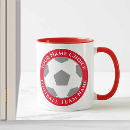 Football Club Design in Red Tasse