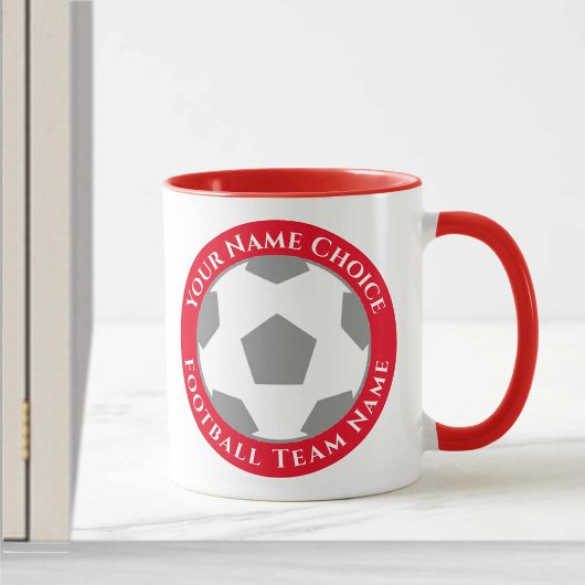 Football Club Design in Red Tasse