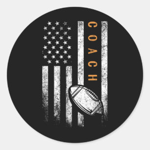 Football Coach American Flag Football Trainer Coac Runder Aufkleber