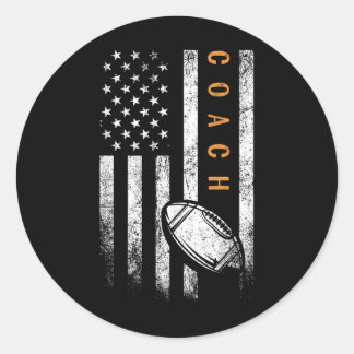 Football Coach American Flag Football Trainer Coac Runder Aufkleber