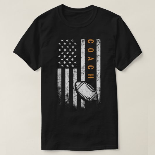 Football Coach American Flag Football Trainer Coac T-Shirt (Design vorne)