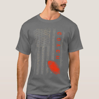 Football Coach American Flag Footballrainer Coachi T-Shirt