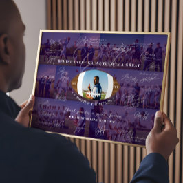 Football Coach Appreciation Collage Team Signature Poster