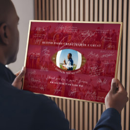 Football Coach Appreciation Collage Team Signature Poster