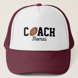 Football Coach Ball Design Typografie Name Truckerkappe