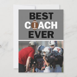 Football Coach Best Ever Custom Foto Vielen Dank Dankeskarte