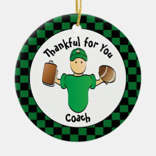 Football Coach Funny Cartoon Vielen Dank Keramik Ornament