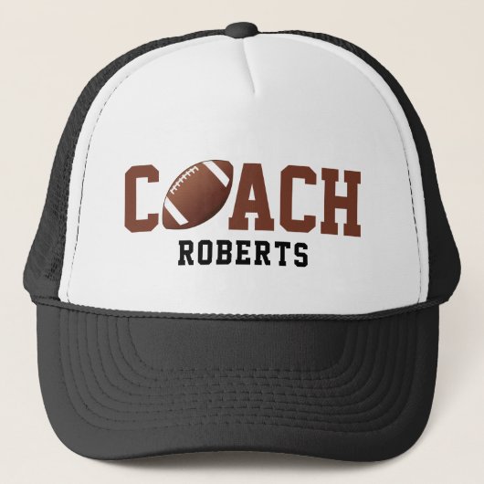 🏈 Football COACH [individuelle Name] Truckerkappe (Vorderseite)
