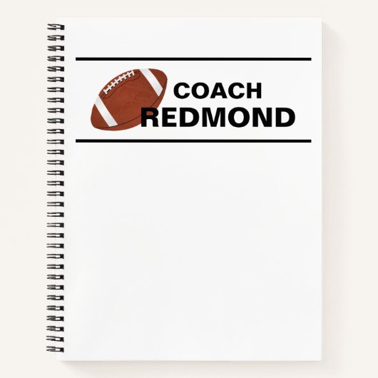 Football Coach Spiral Notebook Notizblock (Vorderseite)