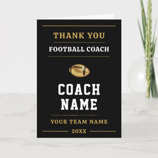 Football Coach Team Appreciation Gift Dankeskarte (Vorderseite)