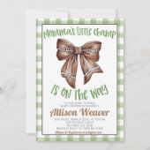 Football Coquette Baby Dusche Einladung (Vorderseite)