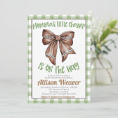 Football Coquette Baby Dusche Einladung (Stehend Vorderseite)