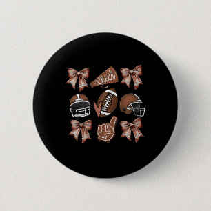 Football Coquette Bow Mama Game Day Button