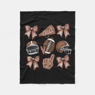 Football Coquette Bow Mama Game Day Fleecedecke