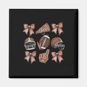 Football Coquette Bow Mama Game Day Magnet