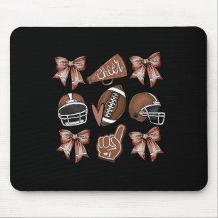 Football Coquette Bow Mama Game Day Mousepad