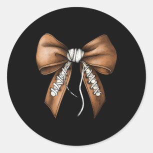 Football Coquette Bow Niedlich Football Game Day Runder Aufkleber