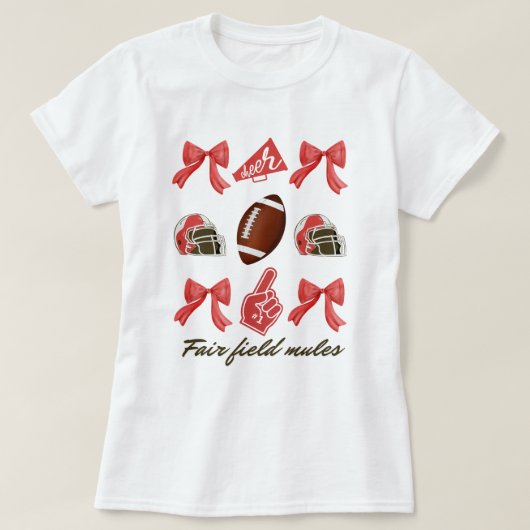 Football Coquette Bow Shirt, Coquette Ästhetik, T-Shirt (Design vorne)