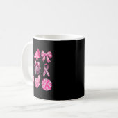 Football Coquette Cheer Mom Pink Out Breast Cancer Kaffeetasse (Vorderseite Links)