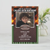 Football Custom Foto Geburtstagsparty Einladungen (Stehend Vorderseite)
