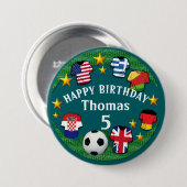 Football Custom Text Geburtsname Alter 3 cm Runde Button (Vorne & Hinten)