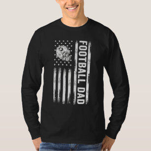 Football Dad American Flag Proud Dad of Ballers Fa T-Shirt
