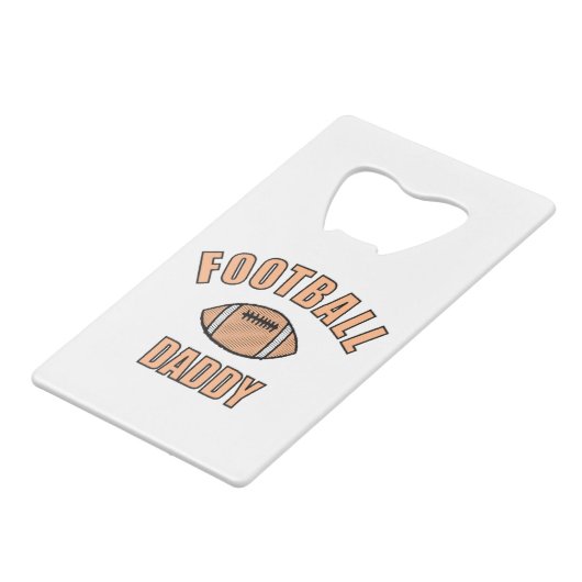 Football Daddy Zeichne und Text Geldbeutel Flaschenöffner (Rückseite Schrägansicht)
