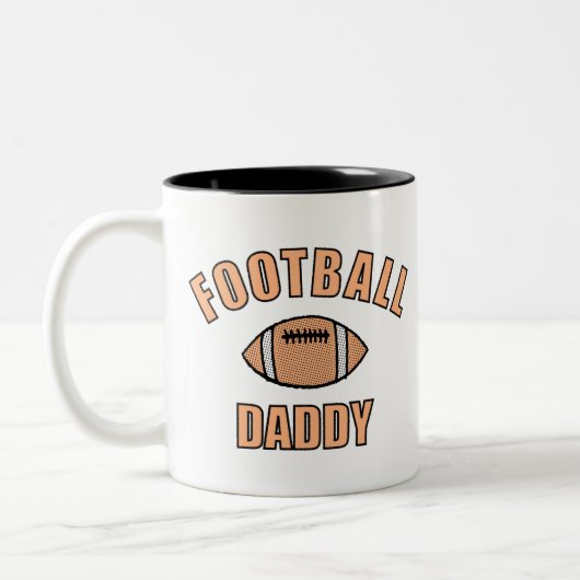 Football Daddy Zeichne und Text Zweifarbige Tasse (Links)