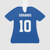 Football Dark Blue & White Jersey Ornament (Vorderseite)