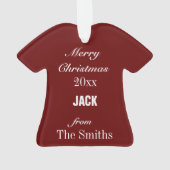 Football Dark Red & White Jersey Ornament (Rückseite)