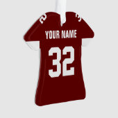 Football Dark Red & White Jersey Ornament (Vorderseite)